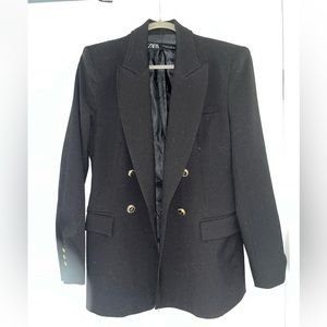 Zara black blazer with gold buttons